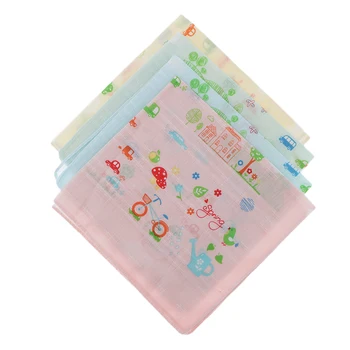 

4x Baby Cartoon Hankerchiefs Toddler Girls Boys Soft 100% Cotton Car Hankerchiefs Washcloths 31.5 x 33cm