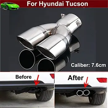 

1pcs Stainless Steel Exhaust Muffler Rear Tail Pipe Tip Tailpipe Extension Pipes Custom Fit for Hyundai Tucson 2009- 2021