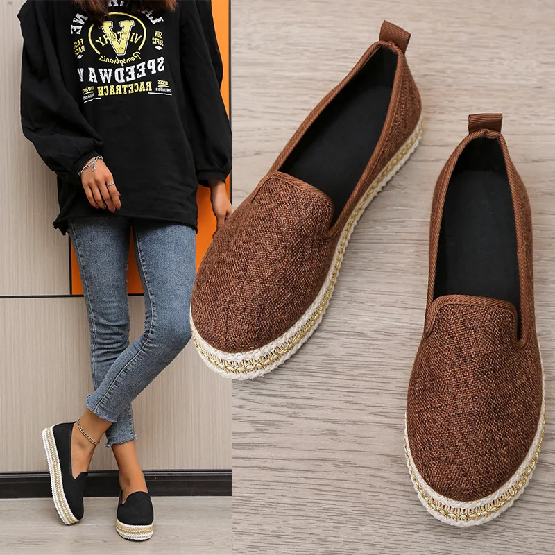 Fashion Loafers Women Flats Shoes Woman Europe 2022 New Round Toe Casual Slip-on Shoes for Women Sneakers Fisherman Shoes