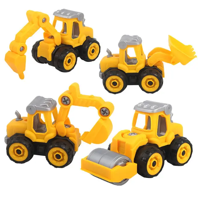 DIY Disassembly Engineering Car Building Block Educational Children Puzzle Toys For Kids Nut Assembly Vehicle Excavator Boys Toy 1