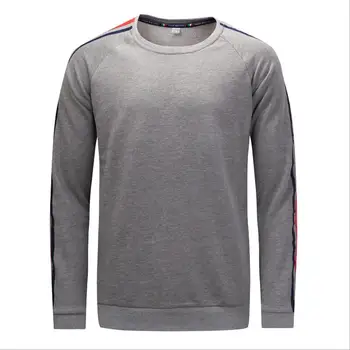 

New autumn and winter pullover European and American large size men's cotton thick webbing long-sleeved T-shirt