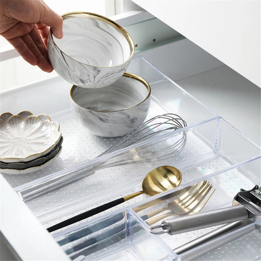 Drawer Style Make Up Storage Box Acrylic Sundries Cosmetic Container  Kitchen Cutlery Divider Case Desktop Sundries Organizer 3