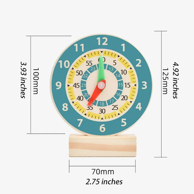 Kids Montessori Wooden Clock Toys Time Learning Teaching Aids Educational Toys For Children Primary School Clever Board Toy 2