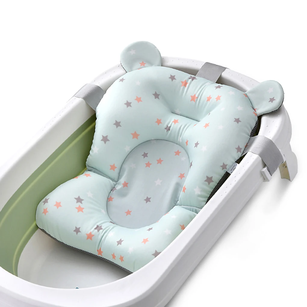 Foldable Baby Bath Tub Pad & Chair Seat Support Mat Newborn Bathtub Pillow Infant Anti-Slip Soft Comfort Body Cushion |