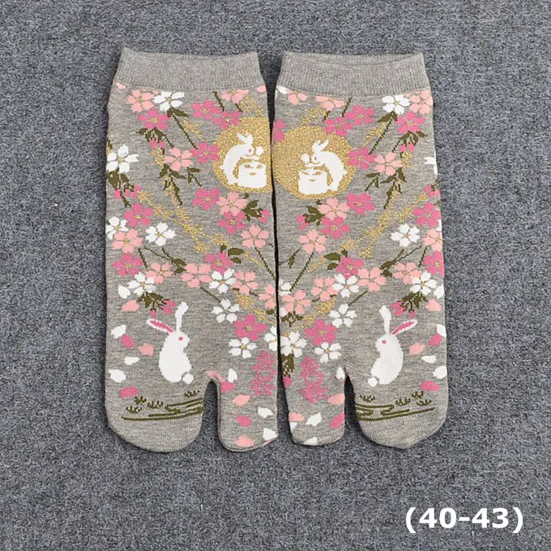 Женские сандалии в стиле японского ниндзя с разноцветным разрезом на носке; сандалии-кимоно Geta средней длины; Вьетнамки с двумя пальцами; носки из смешанного хлопка; ZXY9857 - Цвет: Pattern 10