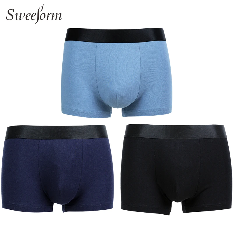 

Sweeform 3pcs/lot Mens Boxers Underwear Cotton Boxer Underpants Homme Boxershorts Calzoncillos Hombre Jockstrap Panties for Man