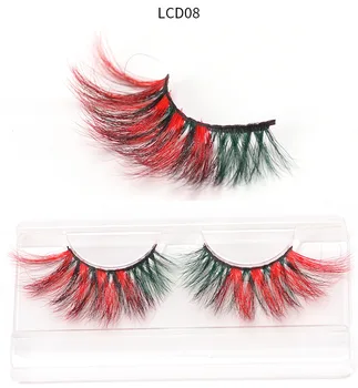 

25mm color long mink eyelashes three-dimensional cross false eyelashes 5D can be customized