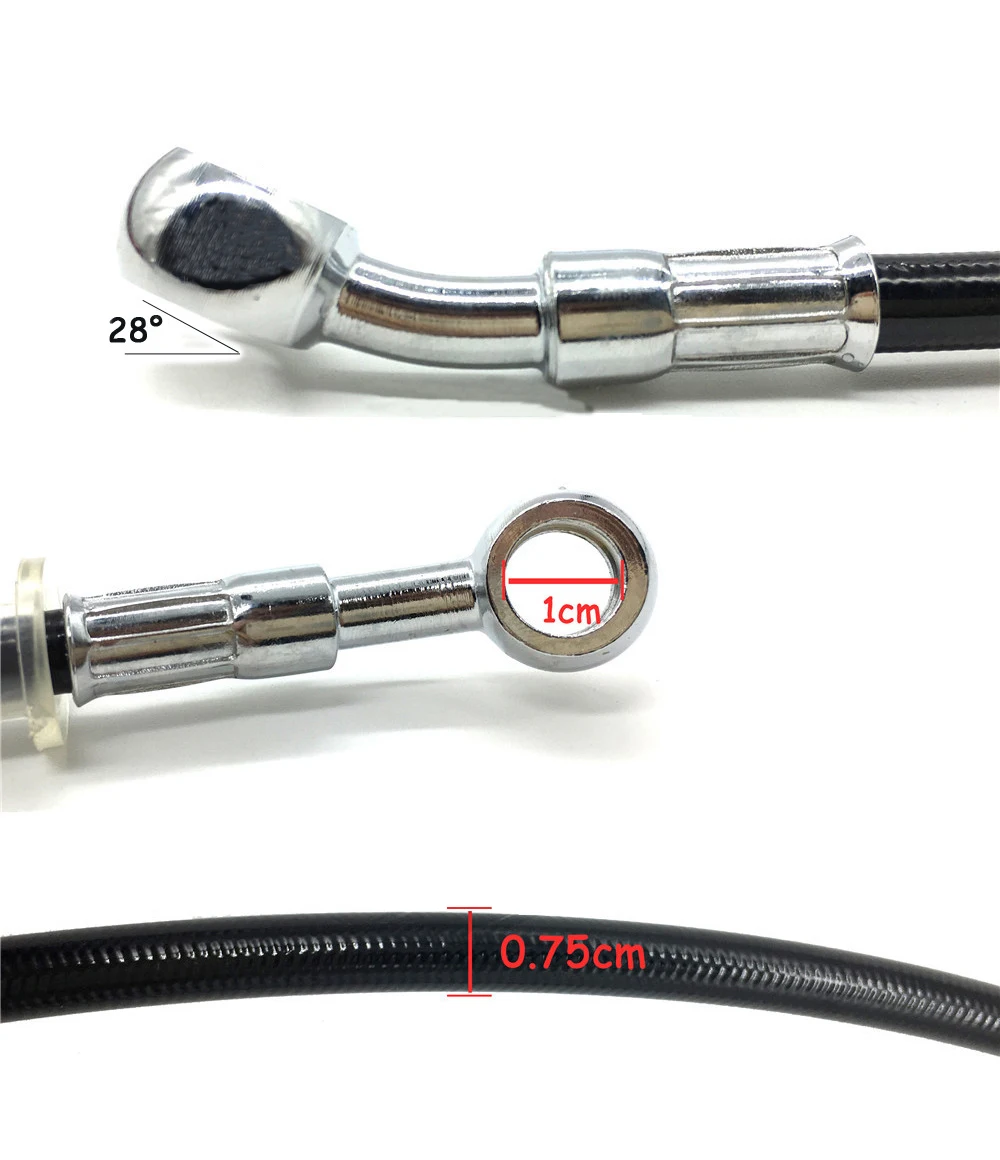 Motorcycle Brake Oil Hose Brake Line400-1500mmCable Dirt-Bike Motorbike Stainless Steel Cable Dirt-Bike Hydraulic Brake for Bike