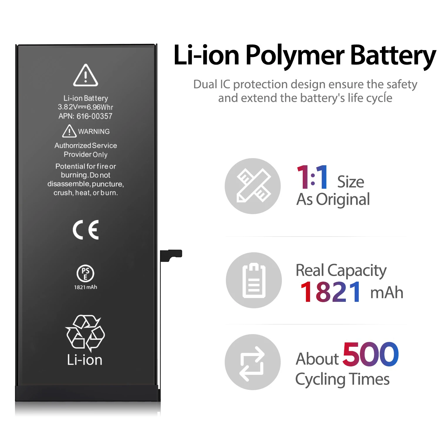 100% New Original Phone Battery For Apple iPhone 8G 8P X XR SMAX Real Capacity Free Tools Kit | Электроника