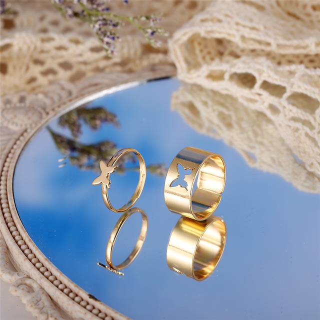 Butterfly Rings Set 12Pcs For Women Men Lover Colorful Rings Friendships Engagement Wedding Open Jewelry Friends Couple