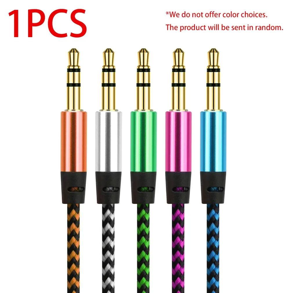 3 5 мм плетеный стерео аудио кабель Позолоченный штекер Акустический Портативный