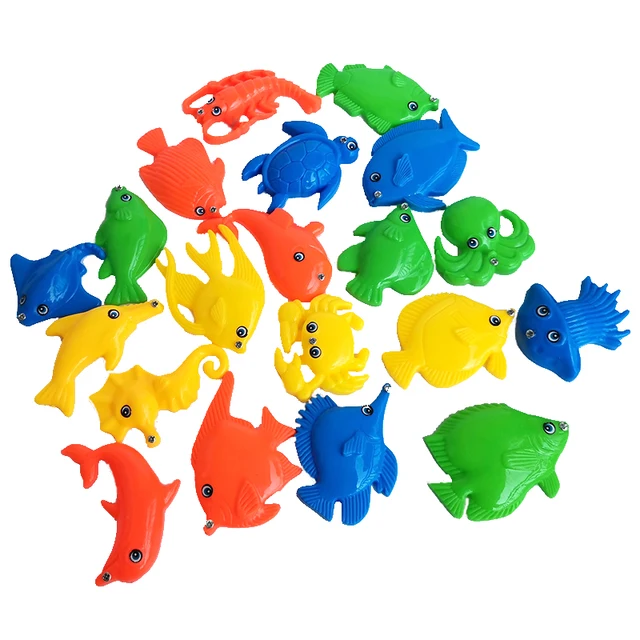 Magnetic Fishing Toys Game 2 Fishing Rods 20 PCS Marine Fishes Classic Play House Kids Water Bath Toy Children Birthday Gift 5