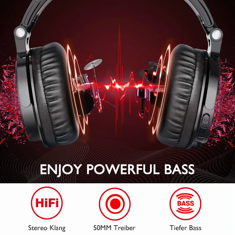 Oneodio 80h Wireless Bluetooth 5.0 Headset Wired Gaming Headphones With Microphone For PC PS4 Call Center Office Skype Headphone