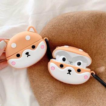 

For Huawei FreeBuds Pro 3D Cartoon Kawaii Dog Earpods Case for Huawei FreeBuds 3 Shiba Inu Puppy Wireless Earphone Headset Cover