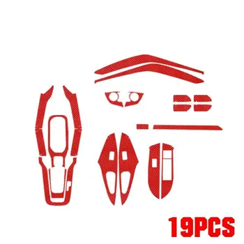 

19PCS Carbon Fiber Red Car Interior Kit Cover Sticker For Toyota Corolla 2019-2020 ABS High Quality Car Interior Sticker