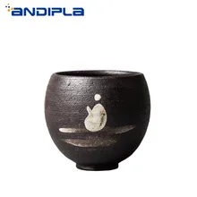 110 мл, японский стиль, ручная роспись, черный чай дзен, чашка ручной работы, керамическая грубая керамика, мастер чашка, чайный набор кунг-фу, винтажный домашний декор