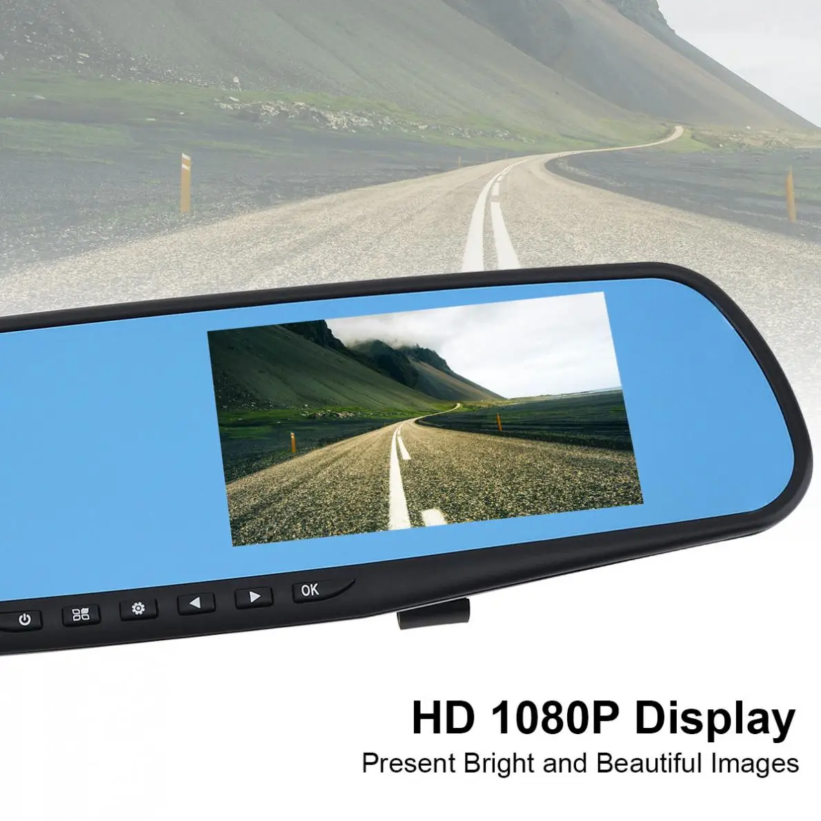 1080P Full HD зеркало заднего вида Автомобильный видеорегистратор Обнаружение
