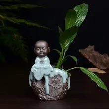 Домашние ремесла Дзен Будда цветочное украшение изделия керамическая Цветочная композиция Современная Ge печи глазури на заказ