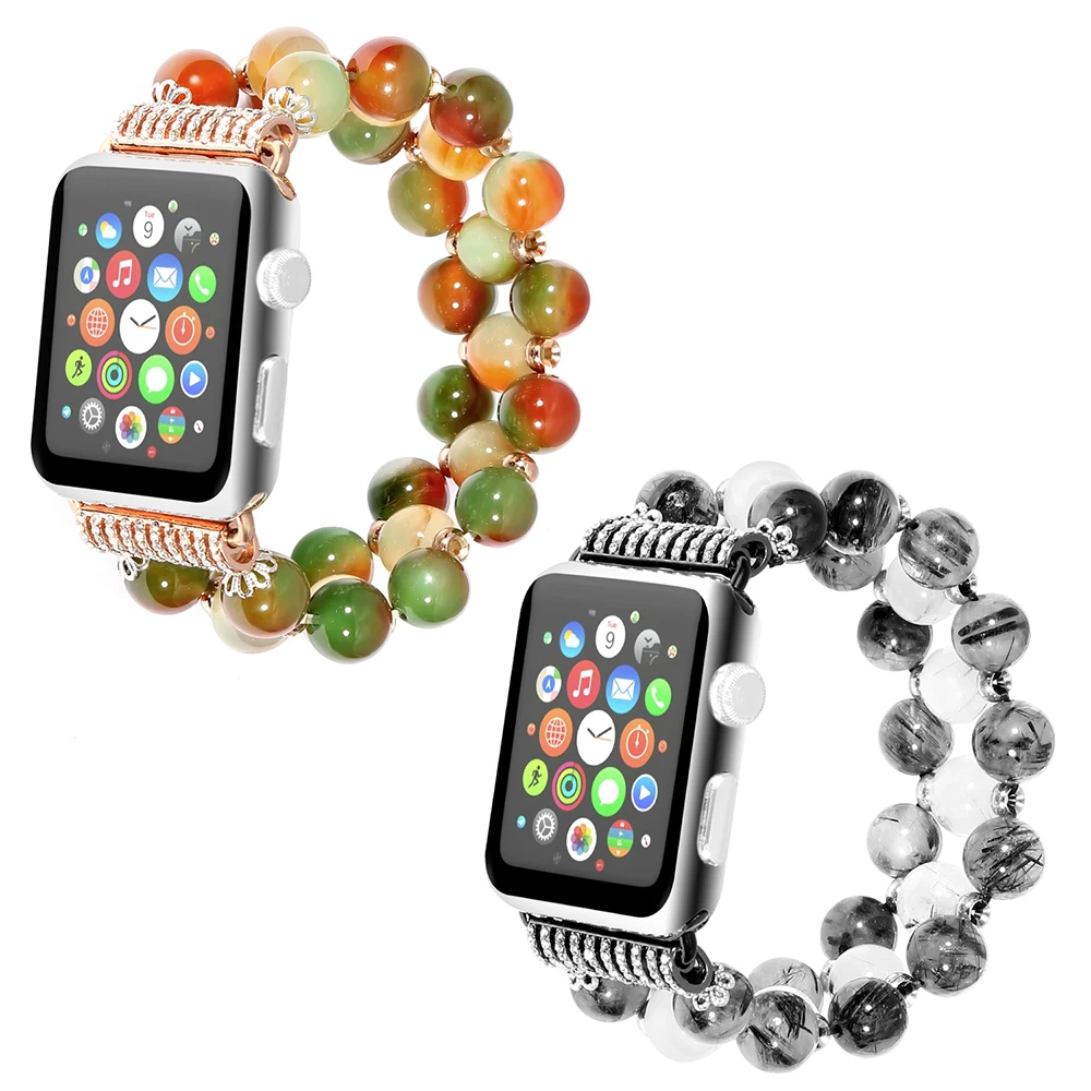 Агат часы браслет для Apple Watch 4 5 44 мм 40 ручной работы Элегантный ремешок Iwatch 3 2 1 38 42