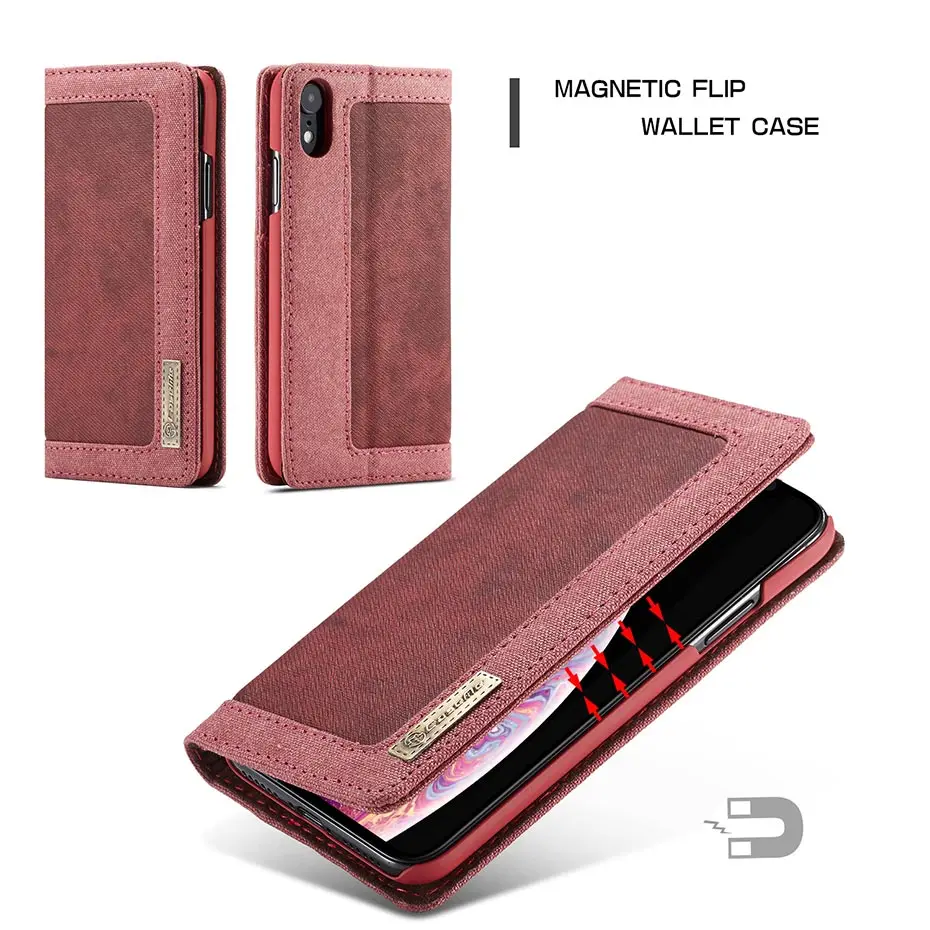 Модный джинсовый холщовый кошелек чехол для iPhone 5 5S SE 6 6s 7 8 plus, чехол с магнитной застежкой для iPhone X XS, чехол для MAX XR
