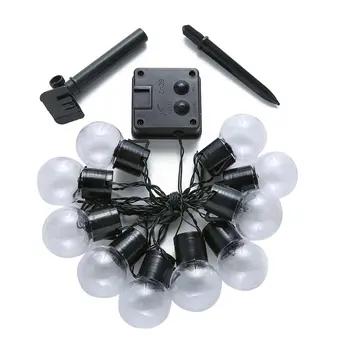 

10 Led Solar Powered globe bulb led string lights outdoor waterproof led ball string garland party wedding Backyard Christmas
