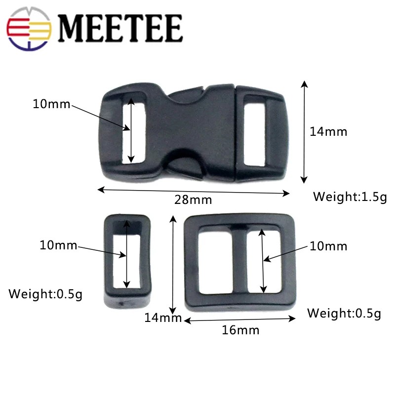 Meetee 50 набор 10 мм пластиковая Боковая Пряжка DIY Pet шейный колокольчик безопасная Пряжка игрушки-конструкторы кукла Пояс Ремни веб-Настройка аксессуар