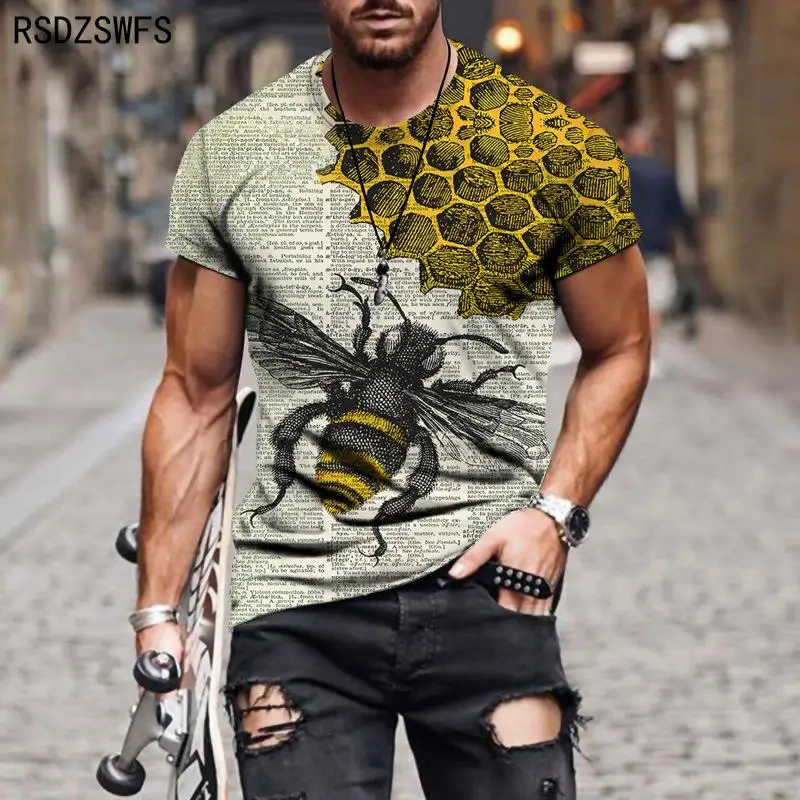 Shirts for Men 3D Printing Round Neck Short Sleeve Fashion Casual Personalit T-Shirt Summer Men Tee Casual Top Blouse 