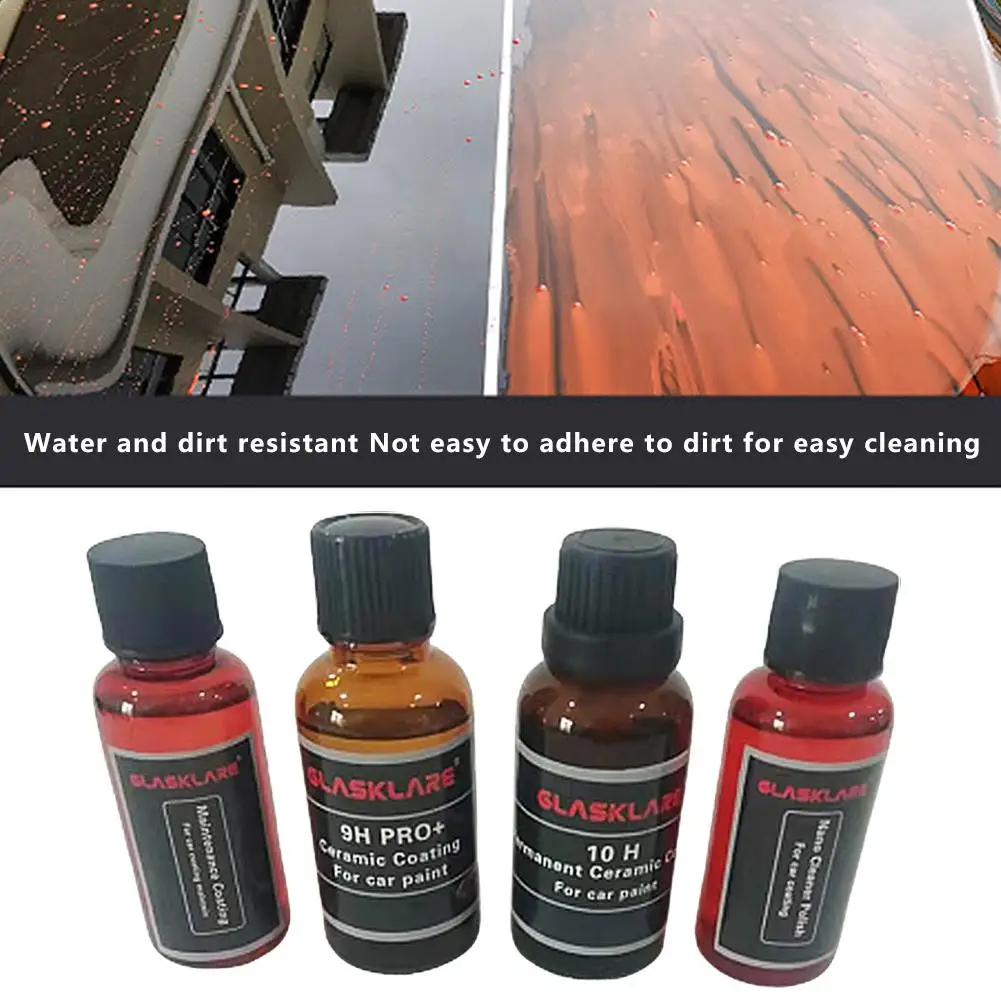 Car Ceramic Coating Car Glass Hydrophobic Coating 100ML Car Double Coating Kit 9H 10H Auto Ceramic Nano Coating Liquid Ceramic For Glass Water