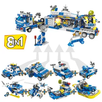 

1147pcs City Creator Police Series Building Blocks 16 IN 1 Police Station with Action Figures Bricks Educational Toys for Boys