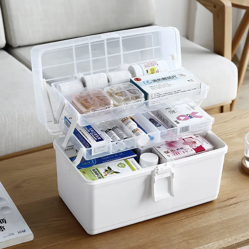 

Medicine Chest Household Multi-storey Plastic Desktop Sundries Accept Box Outsize Kit First Aid Kit