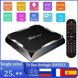 Android 9.0 X96 Max Plus Smart TV Box Amlogic S905X3 Quad Core 4G 32G/64G 2.4G&5.0G Dual Wifi BT4.0 8K HD X96MAX+ HDR+ TV Box
