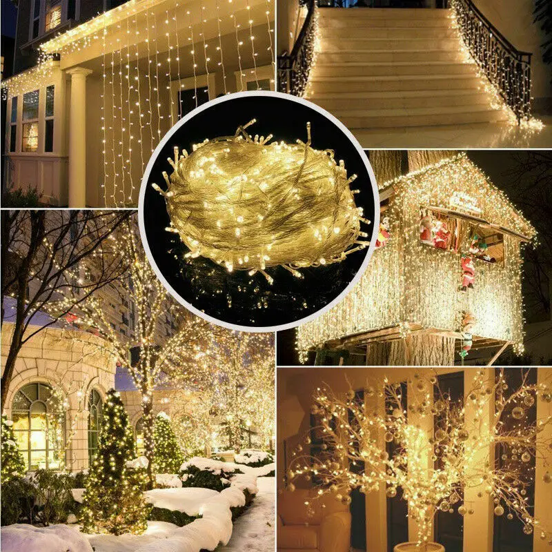 star fairy lights 10M 100LEDs LED Fairy String Lights Multicolor Garland Beads Outdoor Waterproof Holiday Party Christmas Tree Decor 110V 220V garden string lights