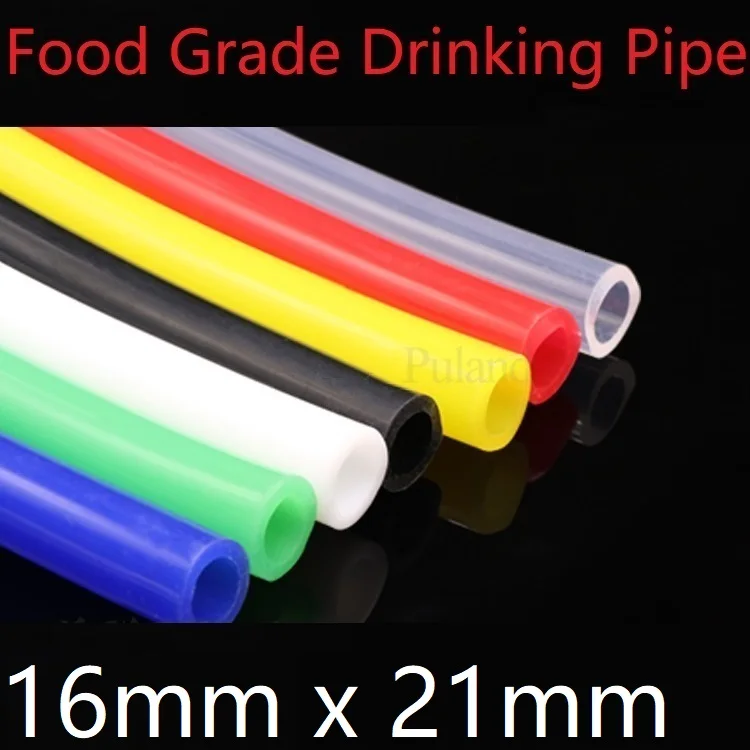 16x21 Silicone Tube ID 16mm x OD 21mm 1 meter Flexible Rubber Hose Thickness 2.5mm Food Grade Pipe Water Connector Colorful |