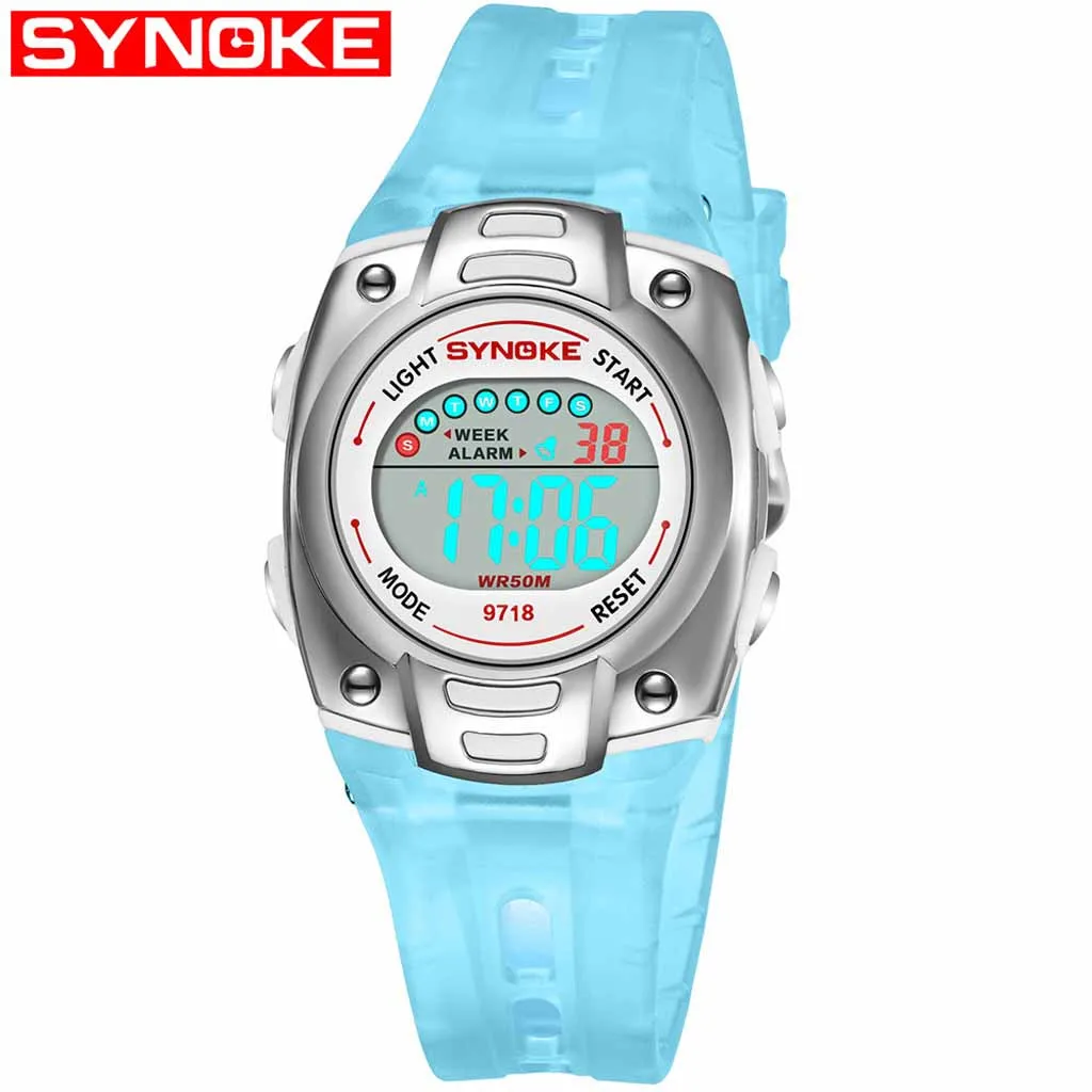 Детские часы многофункциональные светящиеся водонепроницаемые студенческие спортивные уличные электронные желе цвета Горячая Распродажа подарочные часы 02 - Цвет: as  photo