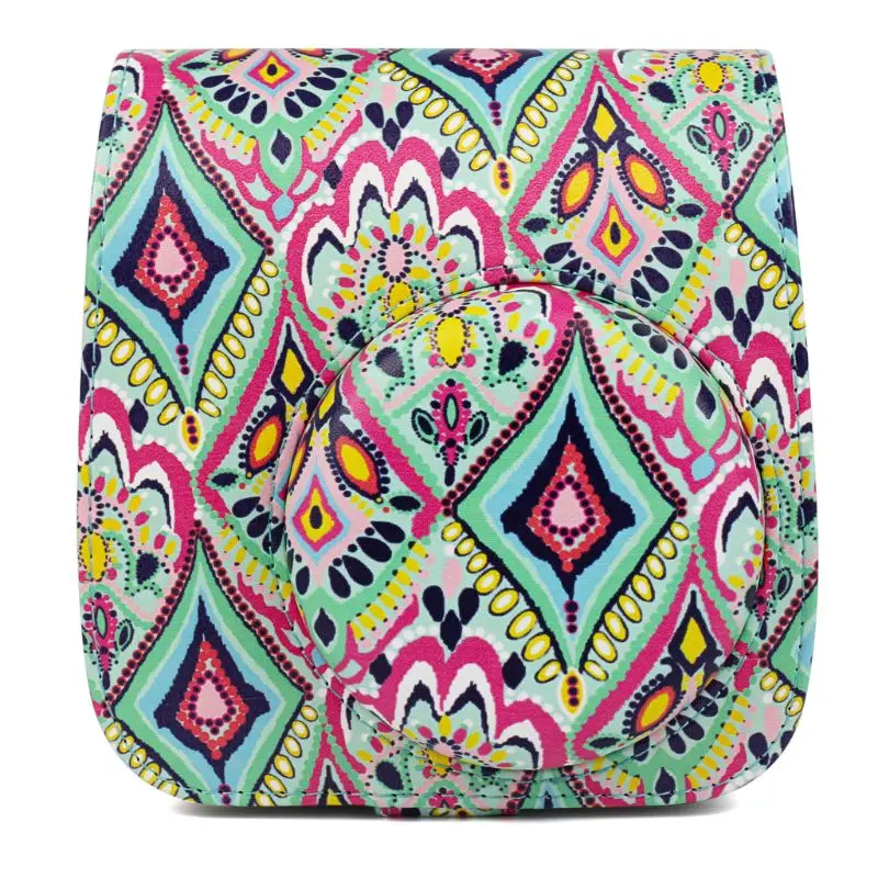Colorful Rhombic National Style Camera Bag Case Cover with Shoulder Strap For Fujifilm Instax Mini 9 Mini 8 Mini 8+ Camera