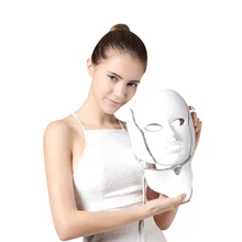 Фотонная маска для красоты с омоложением шеи, 7 цветов, светодиодная маска для лица, электронный оптический отбеливающий инструмент для омоложения кожи