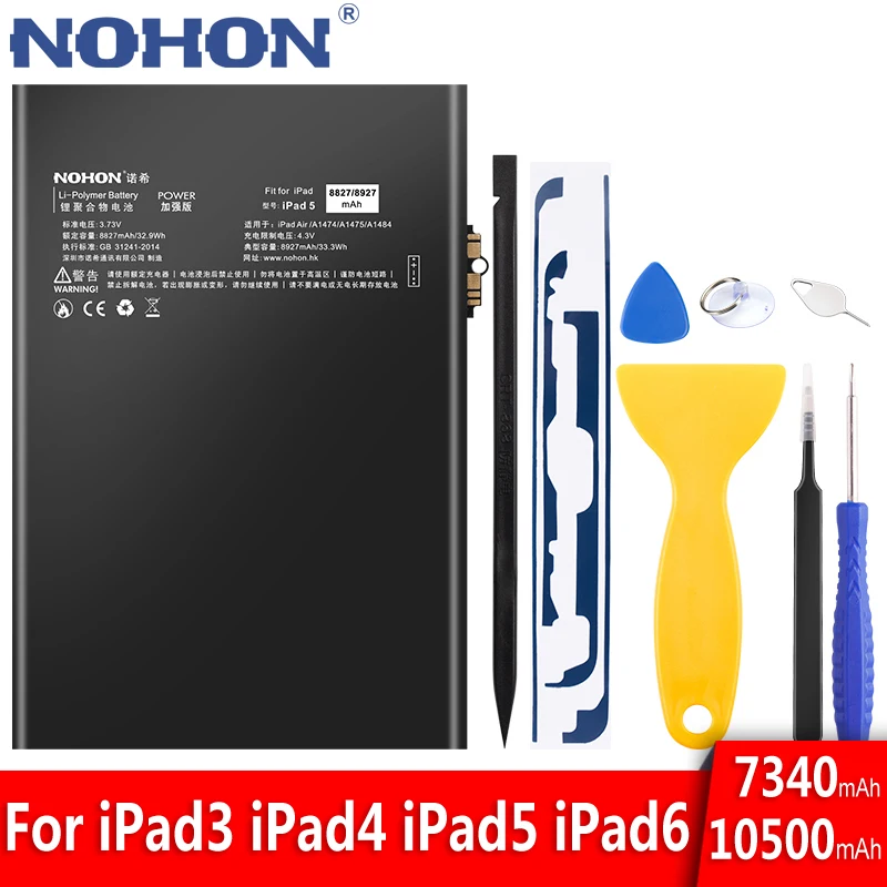 Аккумулятор NOHON для iPad 6 5 4 3 Air 2 сменная литий-полимерная батарея планшета iPad6