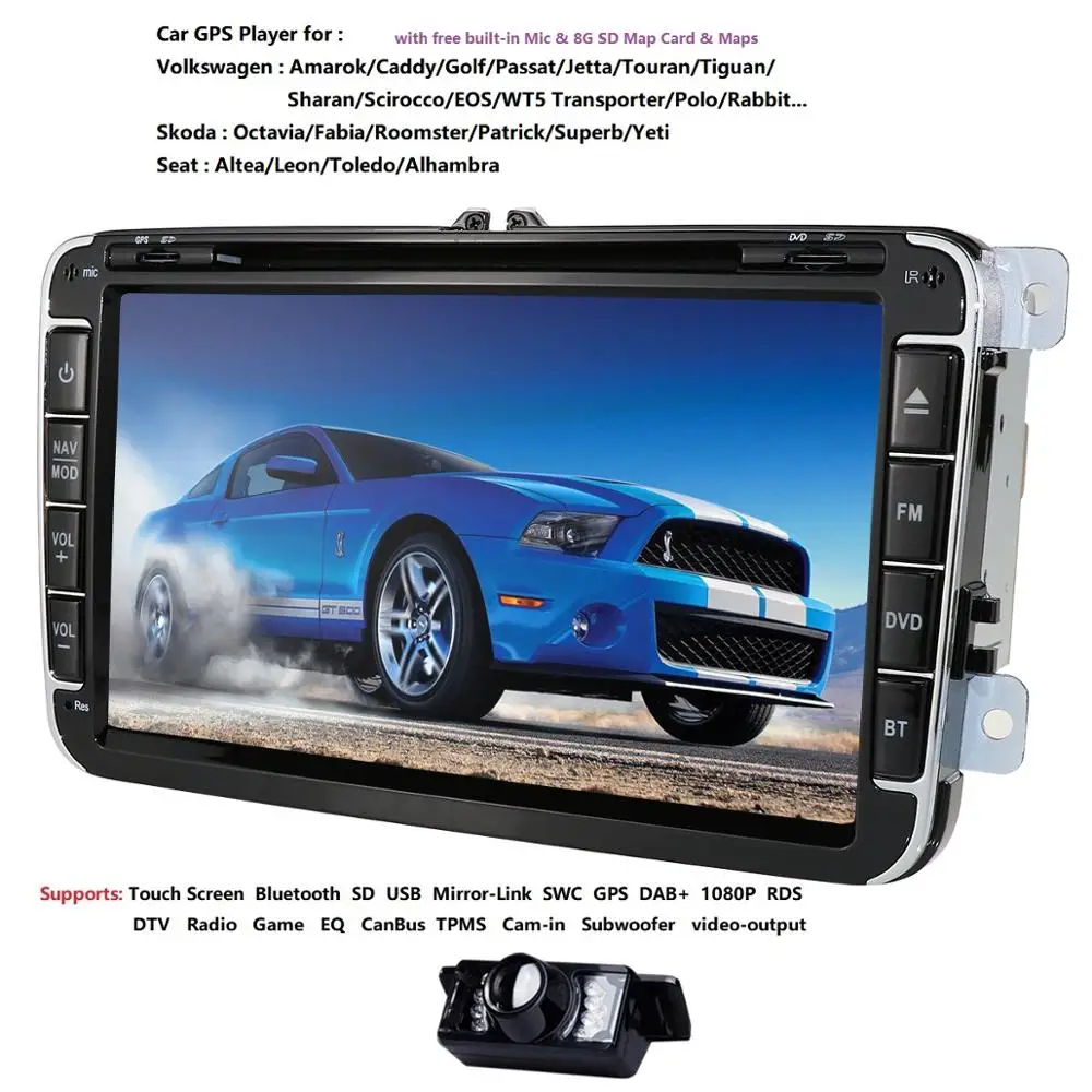 Оптовая продажа! Мультимедийный плеер Hizpo для VW/passat b6 /SEAT leon 2 din с DVD GPS 8 &quotэкраном