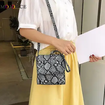 

Fashion Serpentine Female Snake Print Bag Handbag PU Leather Chain Crossbody Bags for Women