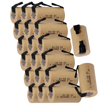 

real capacity ! 20 pieces SC battery 1.2V NICD 1800mah batteries for electric drills power tools COLOR RANDOM