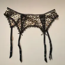 Леопардовый принт, атласный бант, шнуровка, женские подвязки, металлические пряжки, сексуальный пояс для чулок, дикое нижнее белье, нижнее белье GA1324