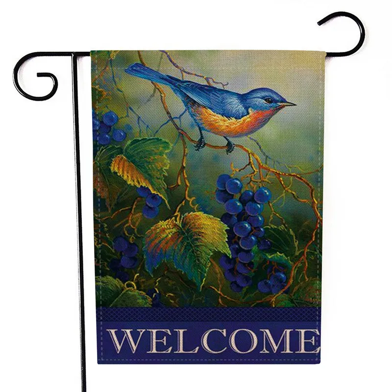 Lychee двухсторонние садовые флаги птицы цветы серии Лен баннер вечерние баннер флаги DIY фестиваль украшения аксессуары