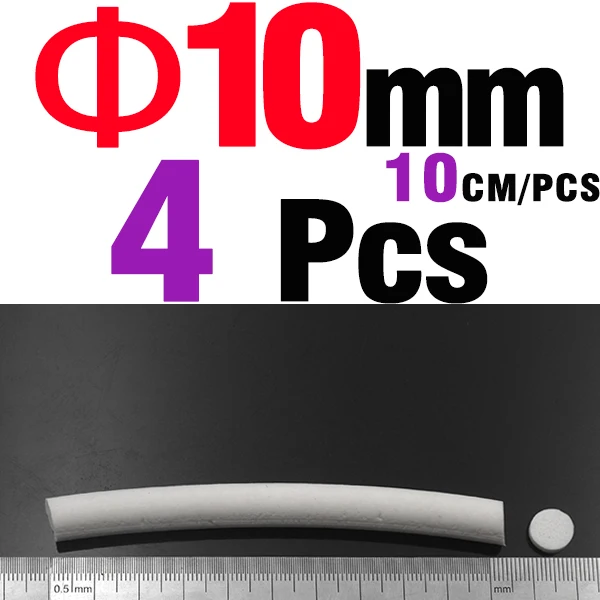 4 Pcs Diameter 10mm MNFT 1 мешок Силиконовые клиндер эластичные поролоновые полоски Плавающие для рыбалки приманки DIY завязывание мушек Белый цвет материал для завязывания мух - Цвет: 4 Pcs Diameter 10mm