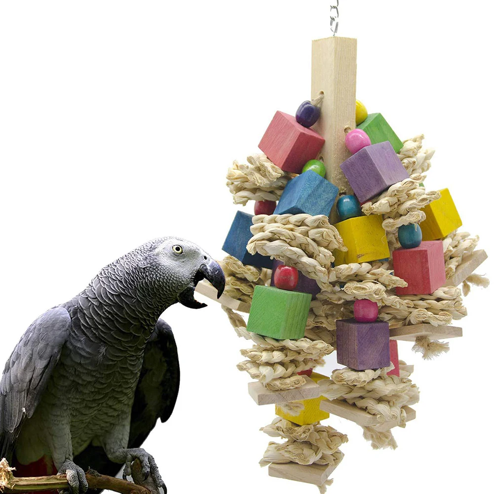Pet Bird Parrot деревянные блоки кукурузная шелуха подвесные клетки Жевательная игра игрушка для укуса