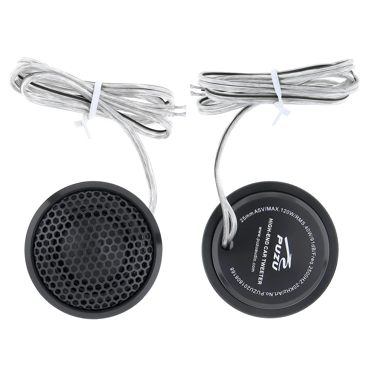 Dome Tweeter Speakers PZ-B25 2Pcs 120W Black Aluminium Shell Transparent Silk Stretch Film Hifi Speakers Auto Radio Stereo Speaker for Cars Dome Tweeter Speakers