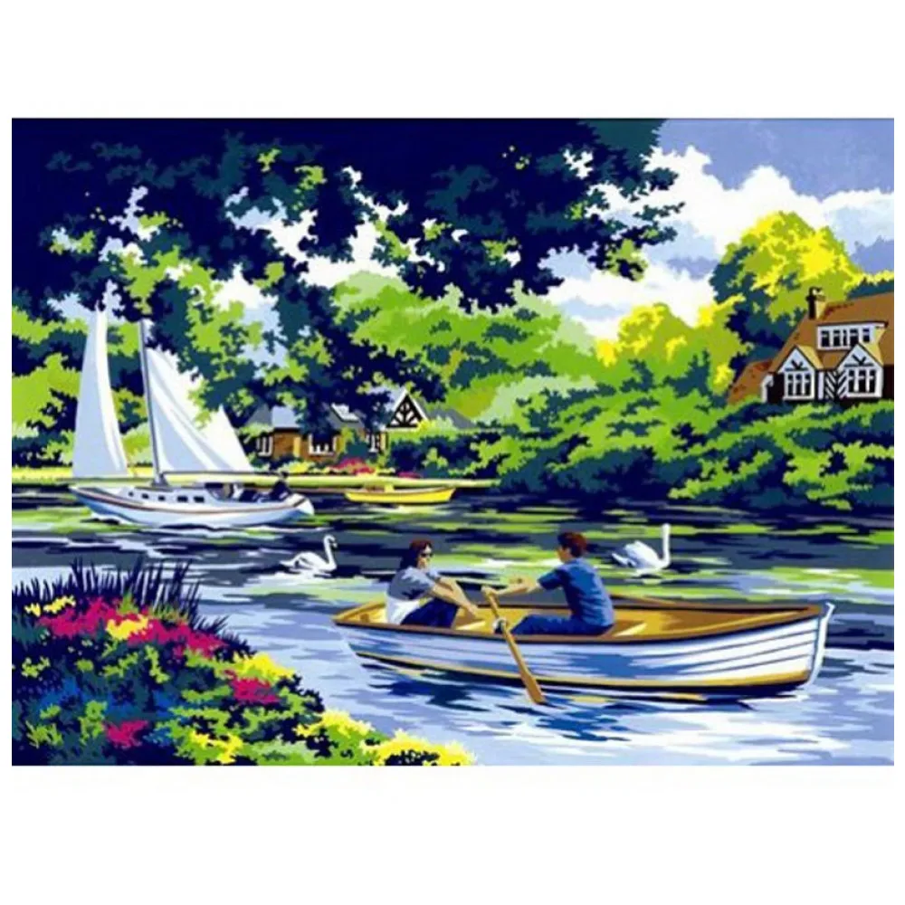 Картина по номерам Лодки на реке Royal&Langnickel 28x39см