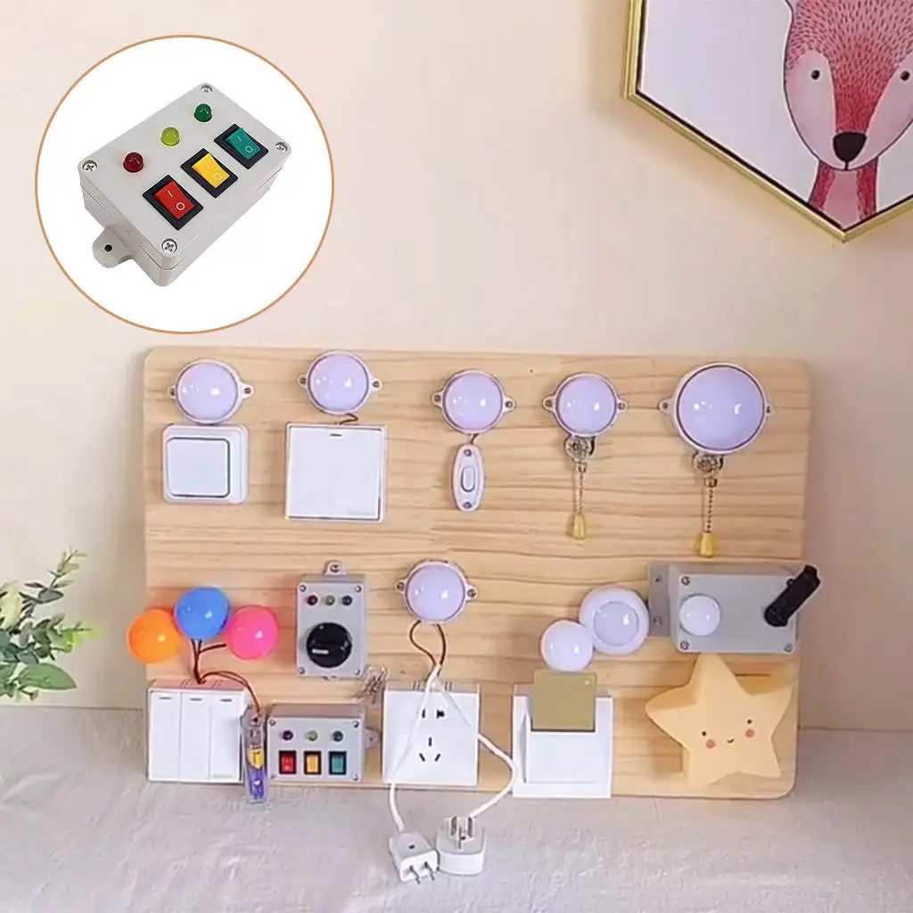 

Montessori Busy Board Kits Traffic Light with Switch Button Educational Toys Learning Activity Board Practical Skills Toy