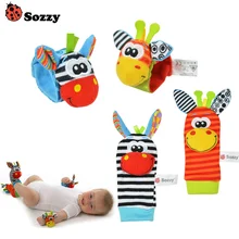 

100pcs/lot Sozzy Baby Rattle toys Garden Bug Wrist Rattle and Foot Socks 4 style (50 waist+50 socks) (25 set)