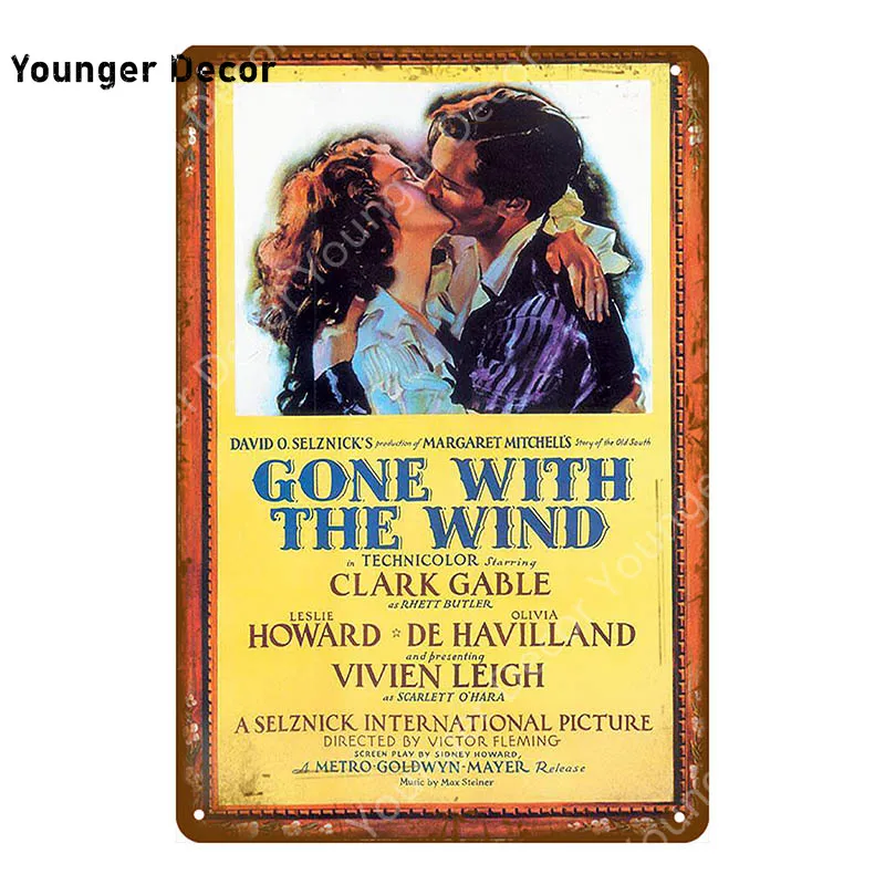 Классический постер для фильма с ветром металлическая доска винтажные оловянные