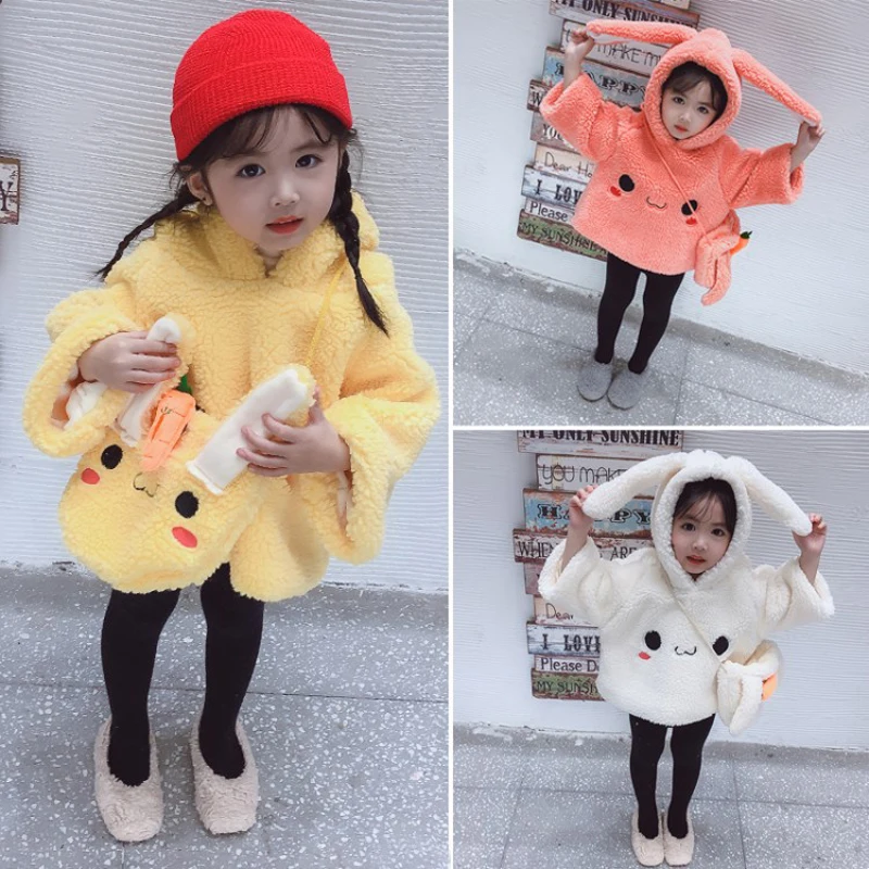 

2019 New Winter Baby Girls Clothes Cotton Plush Hood Coat Pageant Warm Jacket Baby Hooded Jacket Outerwear Manteau
